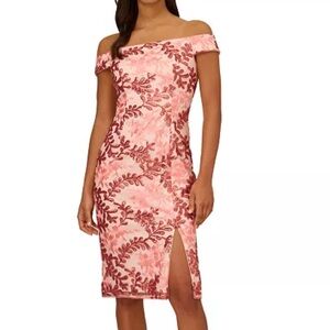 Adrianna Papell Women's Sequin Embroidered Midi Dress size 10 NWT